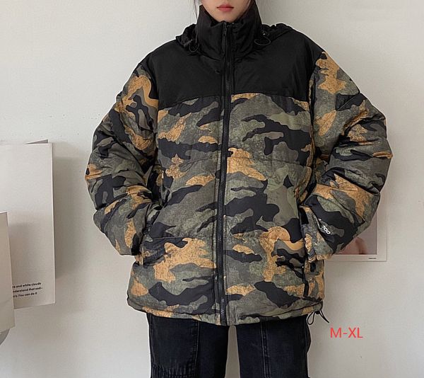 

2021 mens jackets new pattern womens jacket down letter winter camouflage coats casual streetwear mens clothings size m, Black