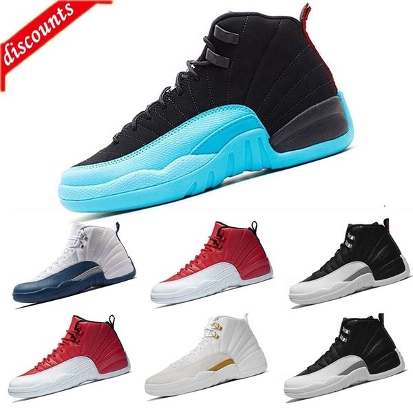 

12 12s bordeaux dark grey wool basketball shoes white flu game unc gym red taxi gamma french blue suede sneaker us8-13