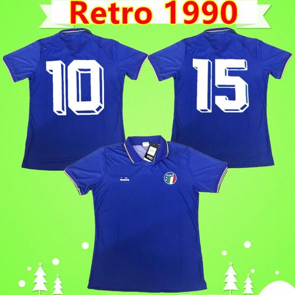

s-2xl 1990 world cup retro italy soccer jerseys schillaci baggio serena football shirts giannini ancelotti maglia da calcio vintage maillot, Black;yellow