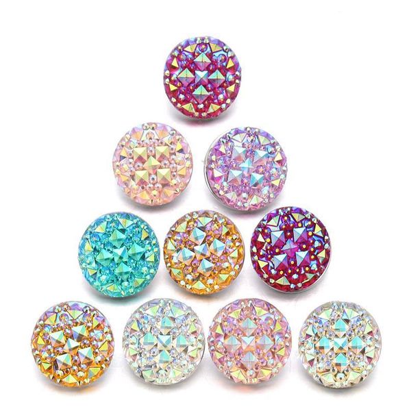 

10pcs/lot xinnver snap jewelry buttons mixed style shimmer resin snap fit 18mm snap buttons b jllfbb