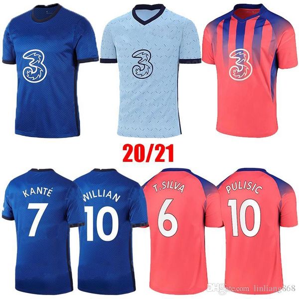 

cfc pulisic ziyech havertz kante werner abraham chilwell mount jorginho soccer jersey men 2020 2021 giroud football shirt, Black