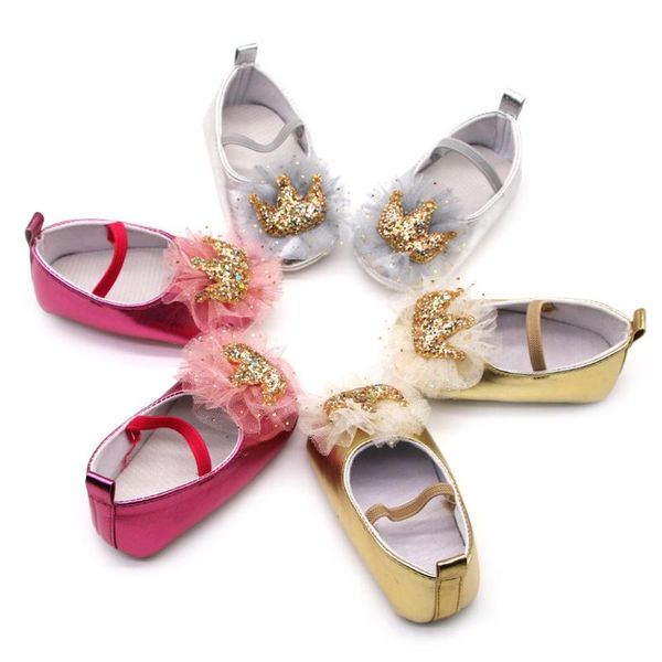 

newborn baby girls sequins lace butterfly prewalker soft sole single sandals
