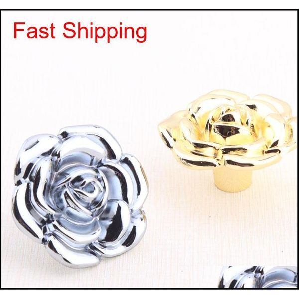 

10pcs 4m fashion modern creative gold rose furniture knobs gold drawer tv table knobs pulls silver kitchen cabi qylmmx yh_pack