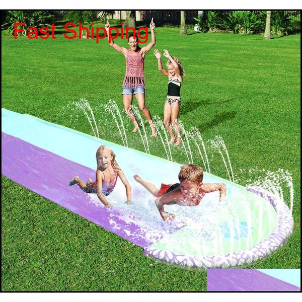 

new inflatable water slide double racer pool kids summer park backyard play fun outdoor splash s qylhdo packing2010