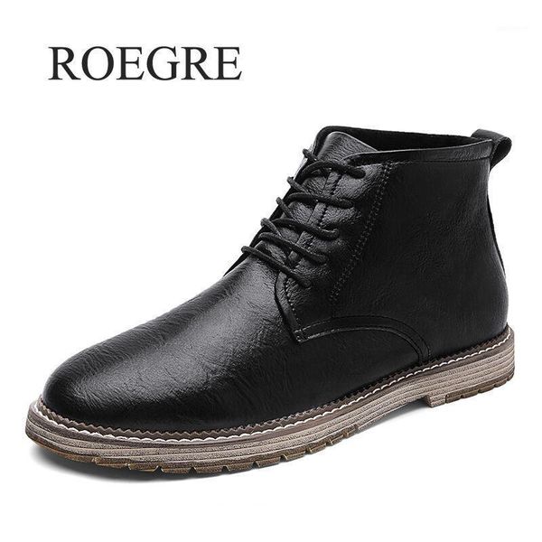 

2020 new autumn men boots winter high man casual ankle boot comfortable fashion men's shoes work plus size 38-471, Black
