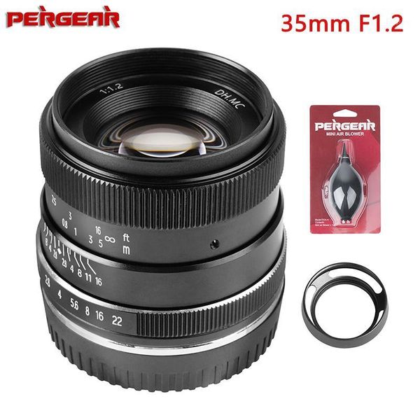 

pergear 35mm f1.2 large aperture manual focus fixed lens for fuji x & m4/3 cameras for nikon z mount aps-c mirrorless camera z501