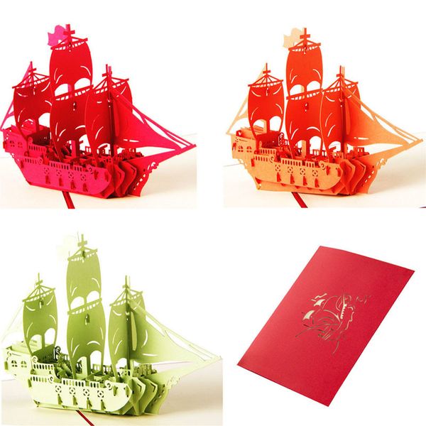 

postcard 3d up greeting card handmade ship birthday easter anniversary christmas for new year decoration