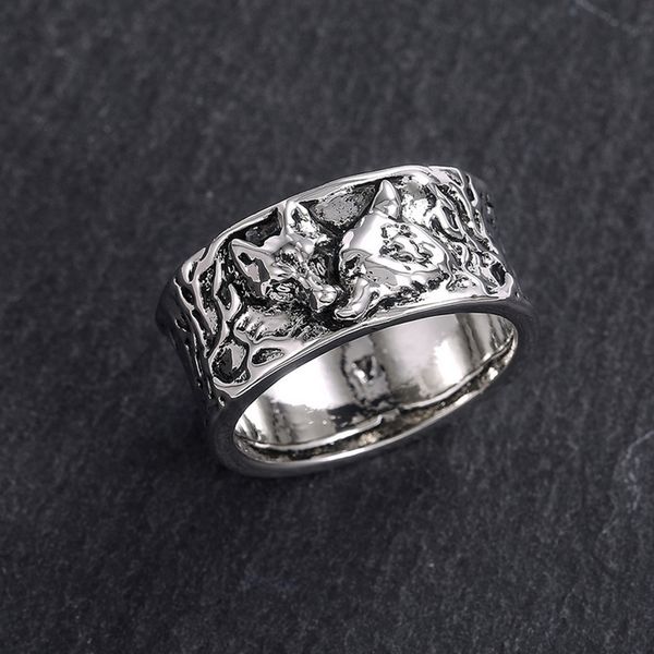 Vintage-Wolf-Fingerring für Damen und Herren, Tier-Wolf-Ring, Geschenk für Liebespaar, Modeschmuck, Größe 6–12