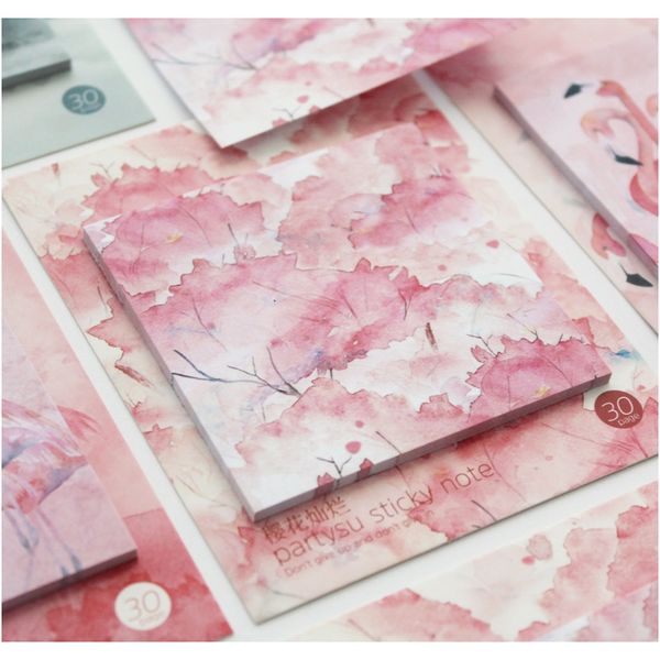 

mohamm 30 sheets cherry blossom flamingo planner stickers sticky notes memo pad kawaii stationery memo pads note pad office f bbymav
