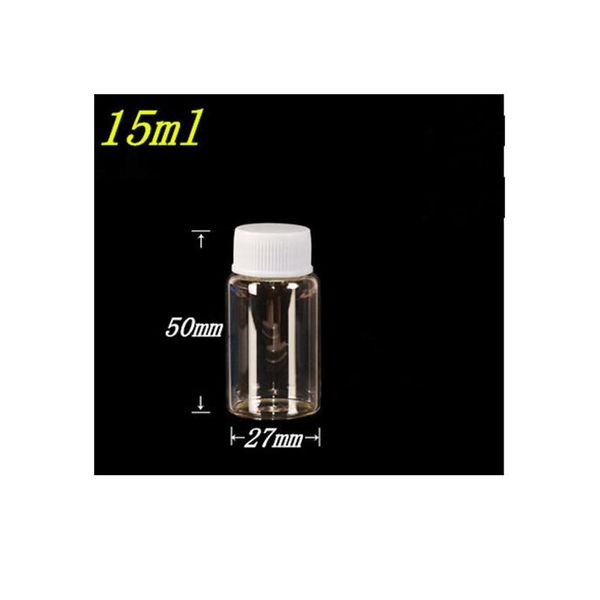 

27x50x14mm 15ml glass bottles with plastic cap transparent small empty bottles jars cosmetic containe bbyopn