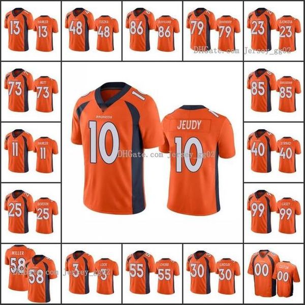 

denver broncos men #13 k.j. hamler 10 jerry jeudy 3 drew lock 30 phillip lindsay custom women youth nfl limited football jersey, Black;red
