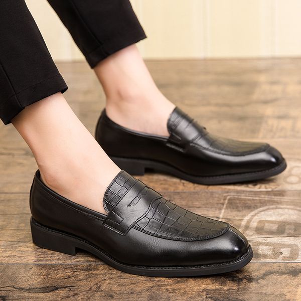 

mark casual 2020 leather braid drive oxfords moccasins italian shoes for men party zapatos apartments l37g, Black;brown