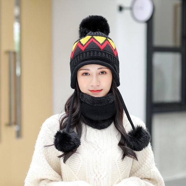 

winter skullies beanies women hats woolen knitted solid striped winter women hat windproof outdoor warm new hat for, Blue;gray