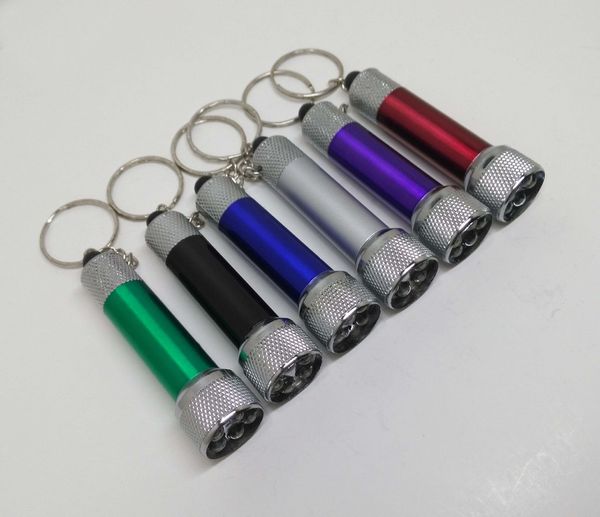 

flashlight mini manufacturer's gift, direct aluminum alloy selling 5 lamp, led light flashlight, key buckle lamp, Silver
