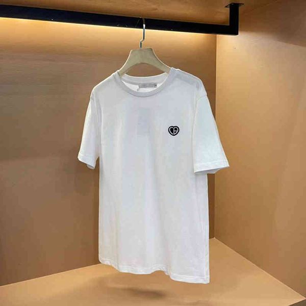 

women's t-shirt d home ss early spring simple love embroidery paste cloth pure white slim fit cotton round neck short sleeve t-shirt me