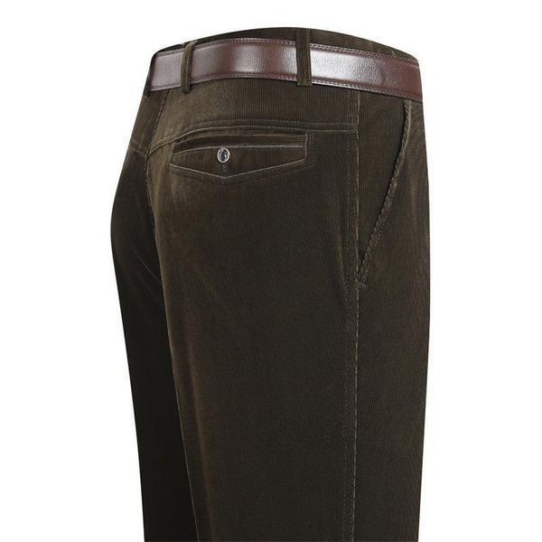 

new spring autumn men pants casual loose corduroy pants mid-aged men joggers male trousers anti-wrinke easy-care dad trousers, Black