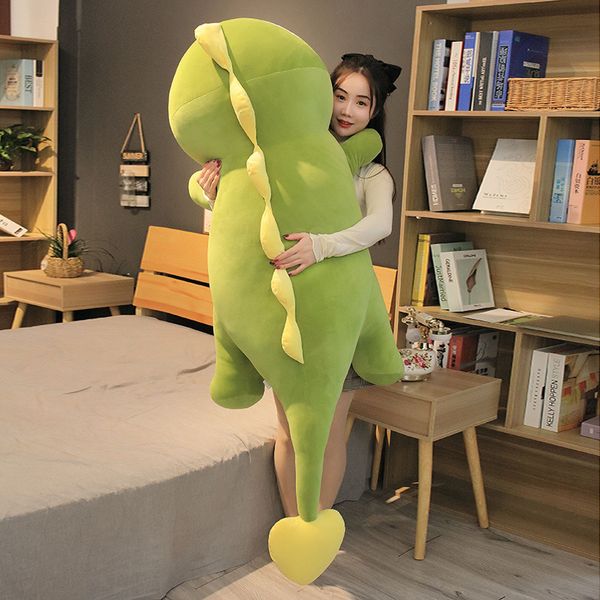 

new big size long lovely dinosaur plush toy soft cartoon animal doll stuffed boyfriend sleeping pillow kid girl birthday gift y200723