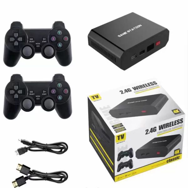 

m8plus hd video game console box nostalgic host 2.4g dual wireless controller gamepad tv 32g/64g 10000 simulator gaming player set accessory