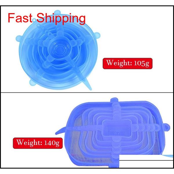 

12pcs reusable sile food cover stretch lids universal food wrap cover food fresh keeping sile caps stret qyltek sweet07