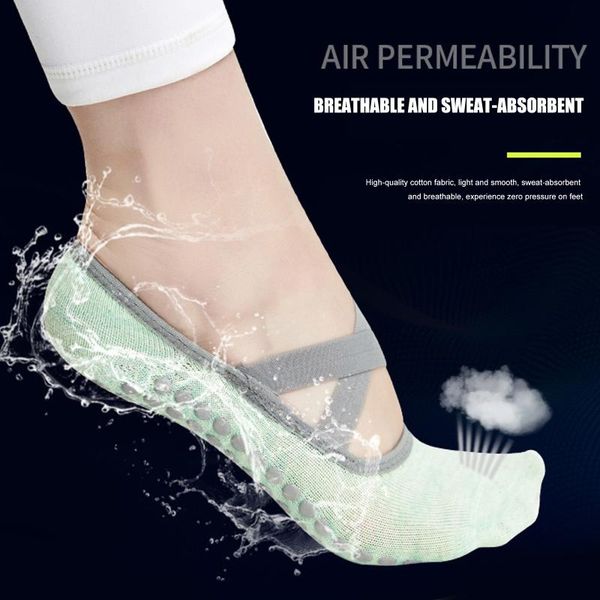 

3 pairs women's pure cotton non-slip socks breathable sock for pilates yoga sport ballet dance fitness ldf6, Black