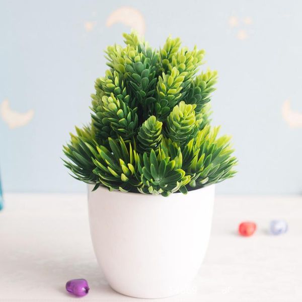 

garden potted plant l artificial flowers office decor decorations pine bonsai home party fake desk simulation ornament1