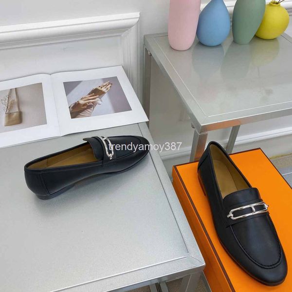 

dress shoes single shoe women spring and autumn british style small leather shoes thick heel flat bottom, one foot pedal leisure, Black