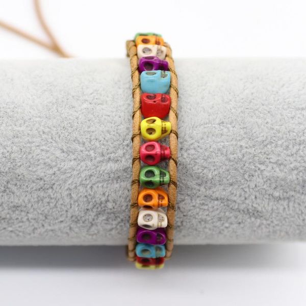 

bracelet skull hand made multicolor for women magnesite gift 4uh