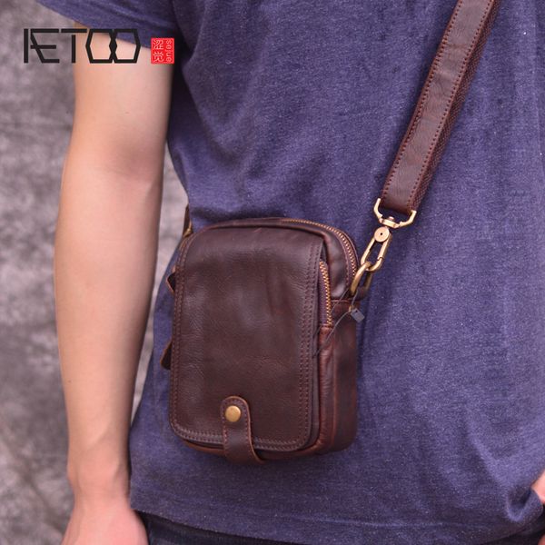 

hbp aetoo leather one-shoulder slanted bag, men's sports outdoor portable bag, casual mini waist bag