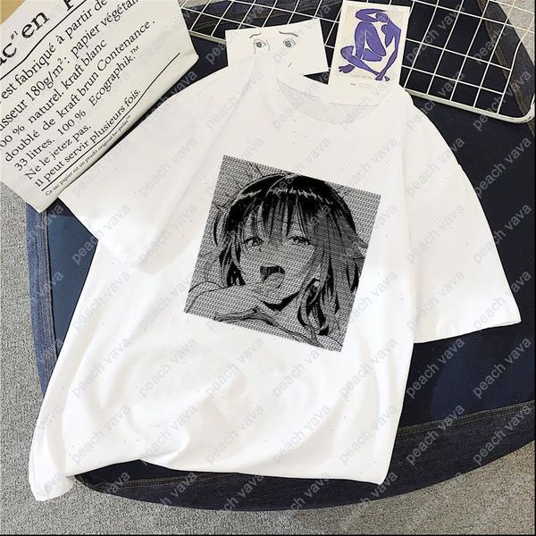 

anime spoof funny casual loose cartoon patterned loose tees summer mujer ulzzang harajuku short sleeve chic womens t shirt, White