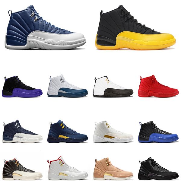 

mens basketball shoes 12s indigo 12 university gold dark grey reverse flu game taxi gamma blue jumpman mens trainer outdoor