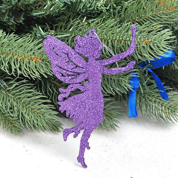 

christmas decorations for home 14x9cm angel shape xmas tree ornament glitter powder christmas tree pendant gift wmtmgy