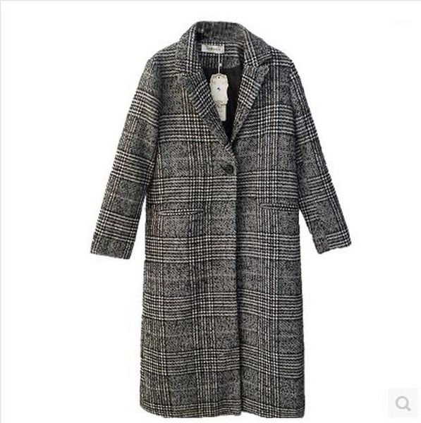 

woman coats winter korean winter woollen coat woman slim body long thickened woolen coat1, Black