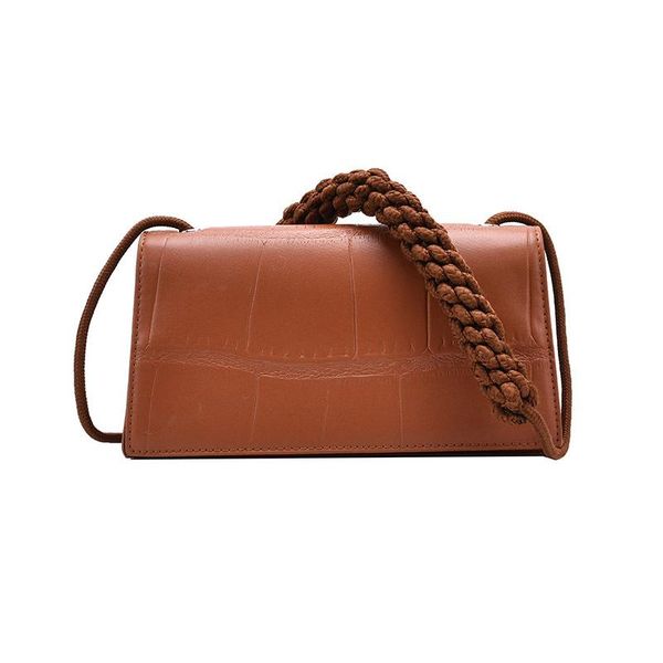 

shoulder bags brown bag women's cross small square rope woven single net red 2021