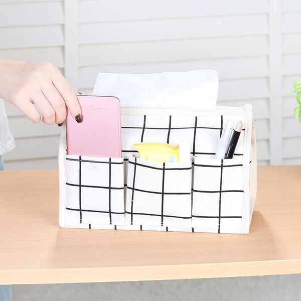

cotton fabric desktissue boxes table decoration napkin box car seat tissue case foldable sundries storage organizer wmtfmf