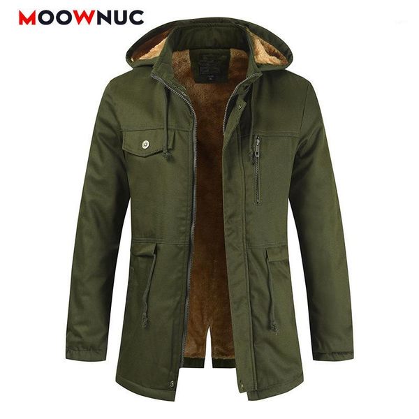 

parkas winter jackets coats fashion slim men's parkas overcoat thick mid-long hats casual hombre windbreaker windproof moownuc1, Black