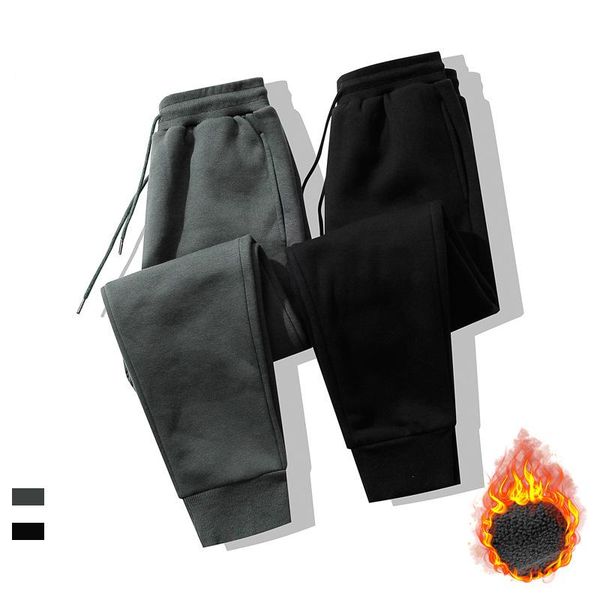 

men's pants casual fleece sweatpants men black dark grey color sportswear