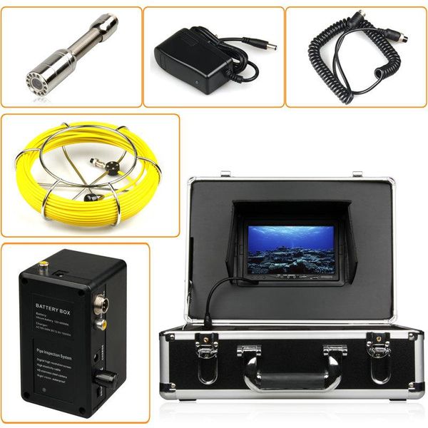 

20m sewer inspection waterproof 23mm lens 7" lcd drain pipeline industrial used for underground pipe inspection