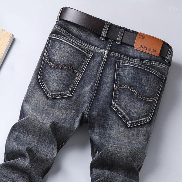 

men's jeans male men men's jean homme denim slim fit pants trousers straight blue black fashion large size1