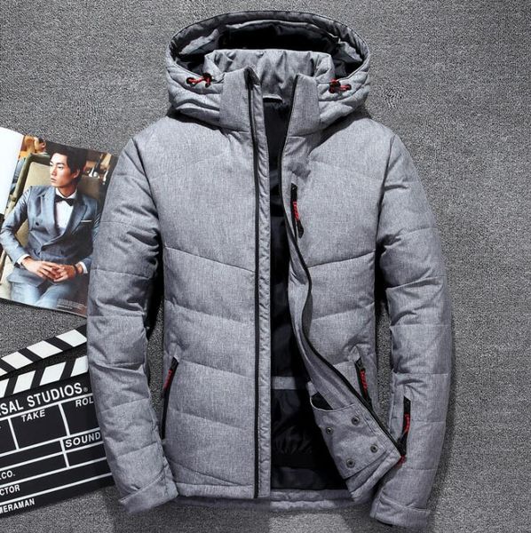 

north the winter clothing men down jackets parka keep warm down coat softshell hats thick outdoor outerwear face mens jacket m-3xl, Black