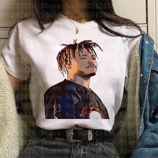 

juice wrld forver t shirt women rip funny streetwear cartoon t shirt rapper cool female anime tshirt hip hop new summer top, White