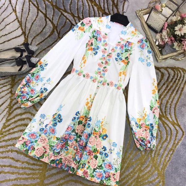 

12.28 2021 autumn new fashion elegant v-neck print breasted holiday women temperament a-line dress, Black;gray