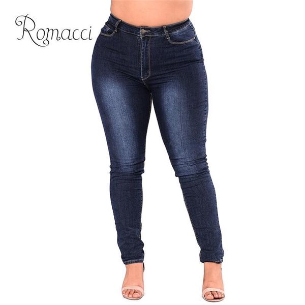 High cintura jeans femme mulheres 5xl 6xl 7xl plus size leggings azul jeans skinny jeans calças lápis estiramento bodycon calças slim lj200808