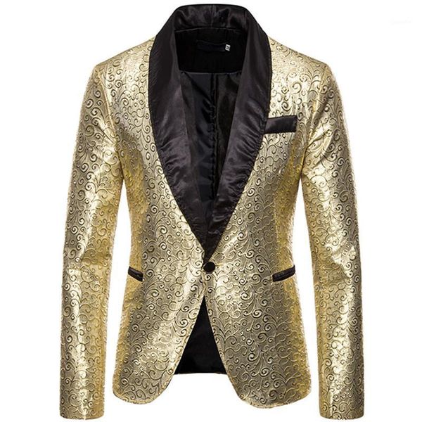 

2020 fashion new men's casual business party gold silver suit / male boutique stage performance blazers jacket coat1, White;black
