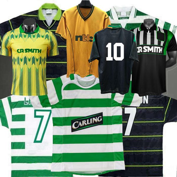 

1984 85 86 87 88 89 1990 92 93 95 96 97 98 99 2005 2006 retro soccer jerseys larsson nakamura classic vintage celtic football sports shirts, Black;yellow
