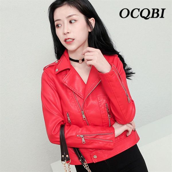 

2021 spring women coats and jackets bomber motorcycle pu jacket fashion slim streetwear jacket, Black;brown