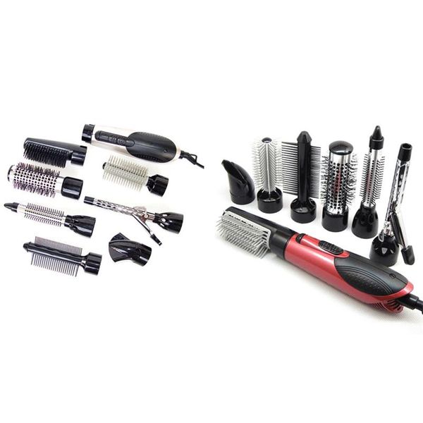 

us plug 7 in 1 multifunction professional negative ion hair dryer with comb hair dryer set curling wand straight with 7 att