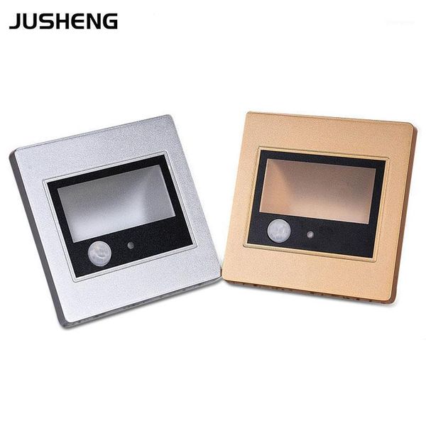 

pri sensor wall lamps indoor led stair lighting 100-240v ac square sensor wall lights decoration black /white/ silver/gold1