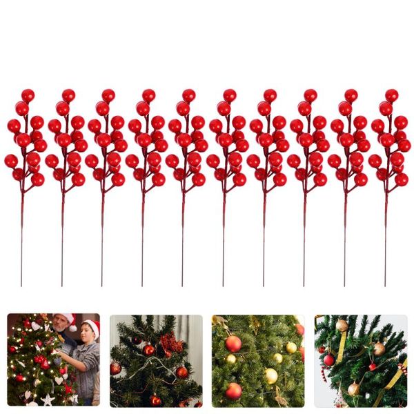 

20pcs artificial berries fake flowers red berries flower tree decor for xmas