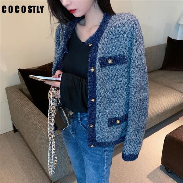 

loose all-match knitted stylish cardigan women new elegant fashion soft chic sweet women sweaters pull femme, White