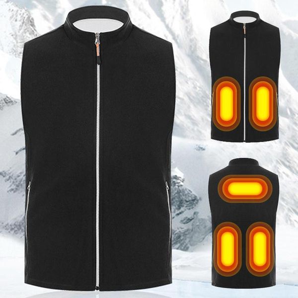 

winter warm sleeveless usb heating vest autumn winter men cotton vest warm jacket outdoor cold-proof waistcoat, Black;white